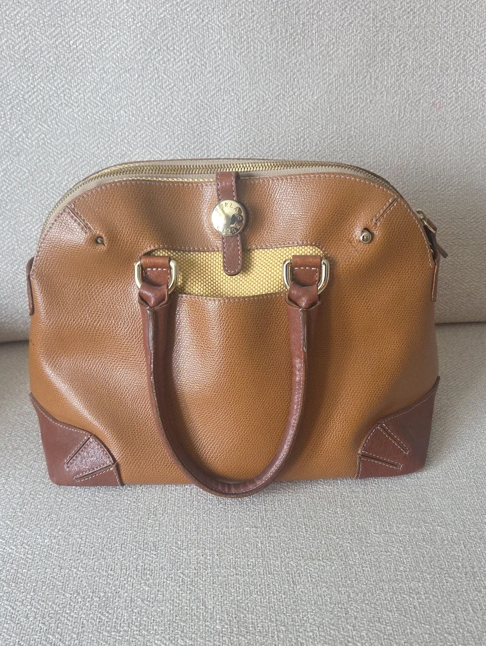 Furla Tan Leather Satchel